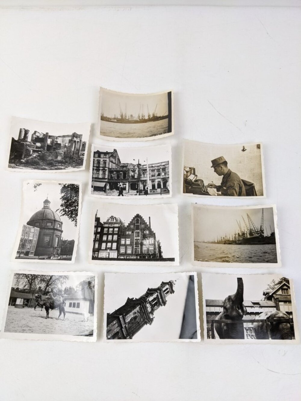 Black & White Photos Mid Century European Cities Travel Ports Uniformed Men